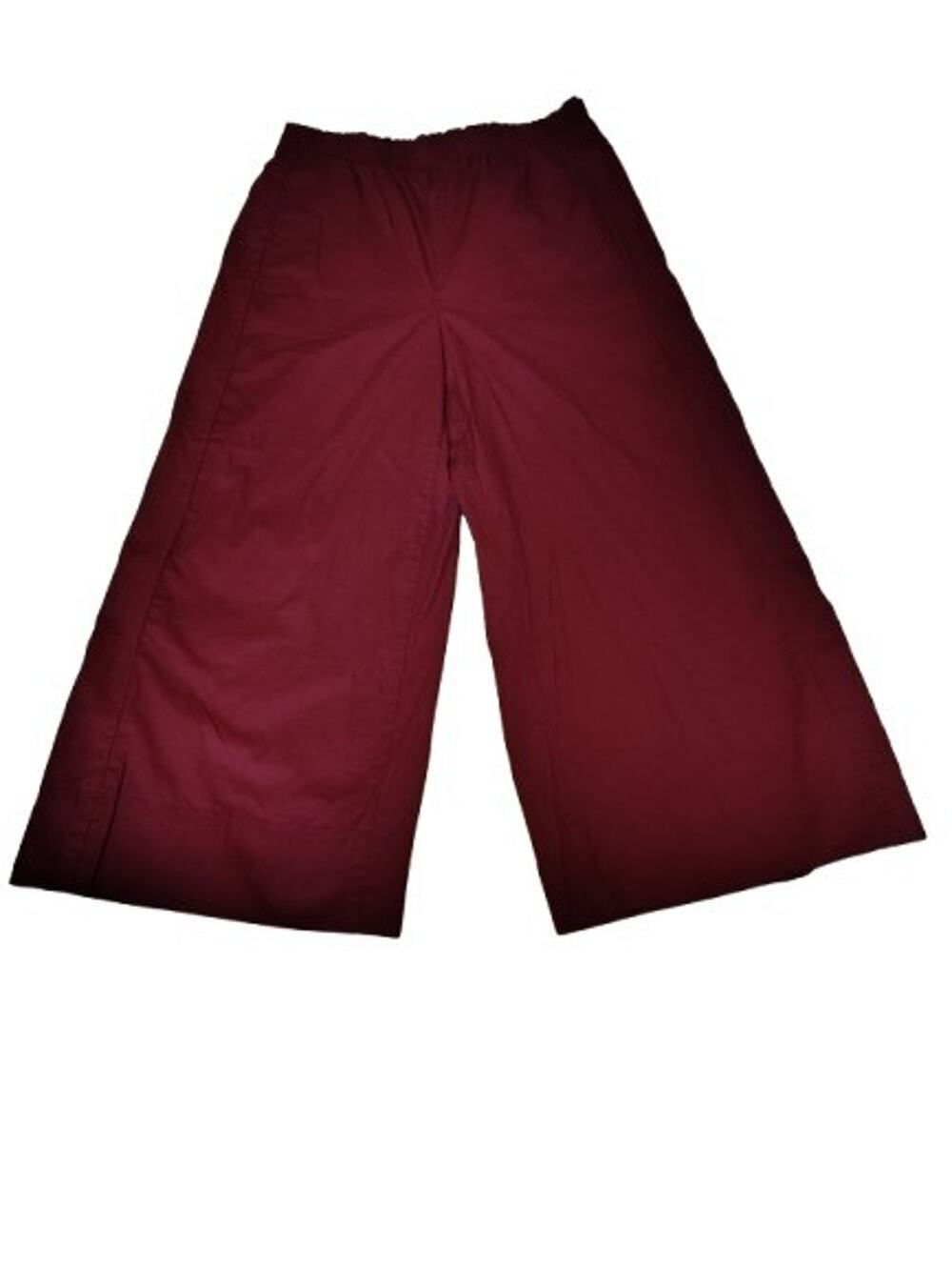 House of Harlow 1960 Burgundy Wide Leg Crop Pants Cotton Culottes Red Medium